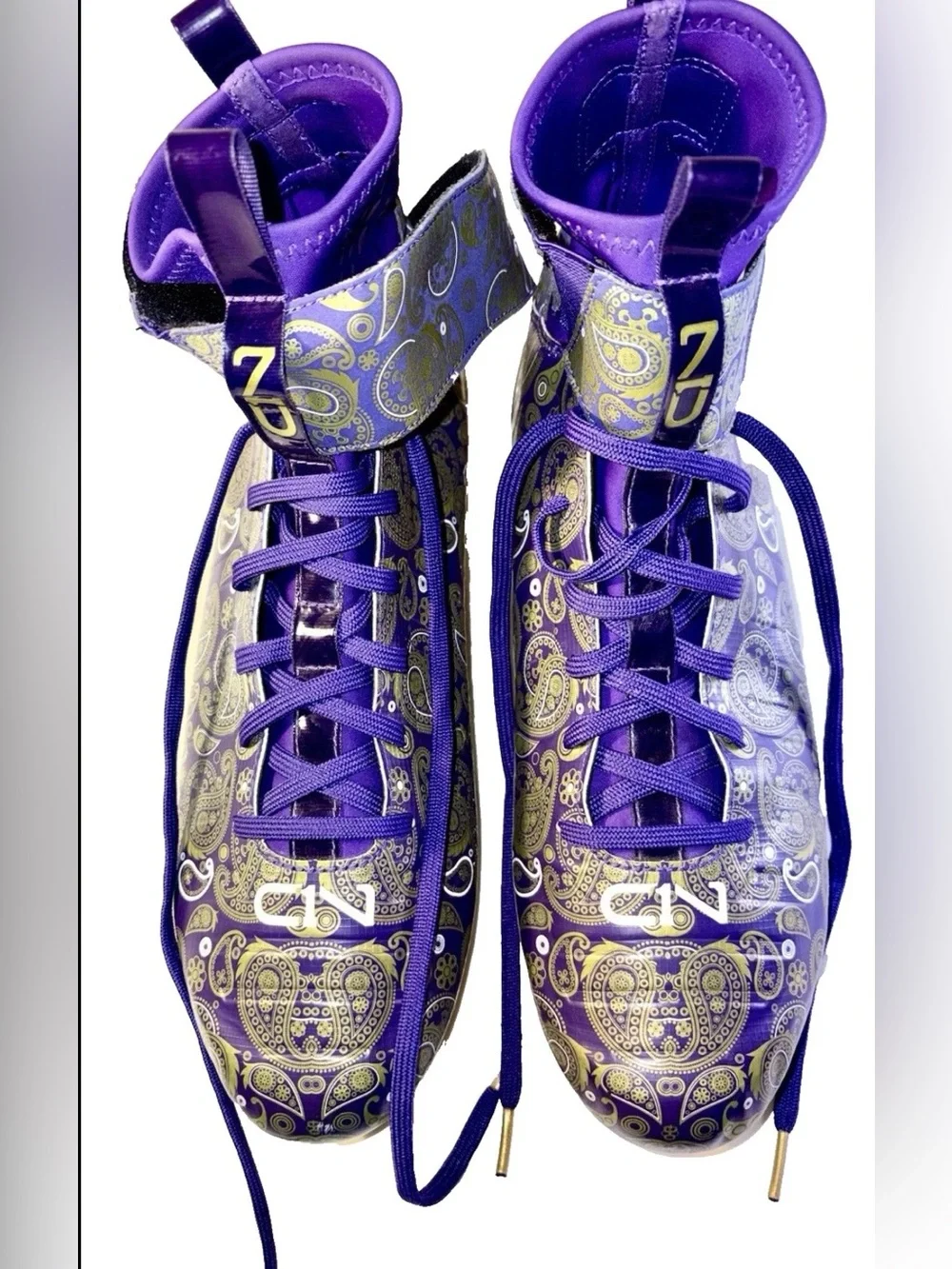 Under Armour C1N MC LE Purple Gold  Paisley Football Cleats Size 11.5
